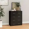 Image de vidaXL Commode avec 4 tiroirs 60×30,5×71 cm Noir