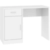 Image de vidaXL Bureau avec espace de rangement blanc brillant 100x40x73 cm