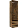 Image de vidaXL Armoire avec tiroirs chêne fumé 50x50x200 cm
