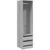 Image de vidaXL Armoire avec tiroirs gris Sonoma 50x50x200 cm