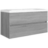 Image de vidaXL Meuble sous-lavabo Gris Sonoma 90x38,5x45 cm Bois composite