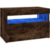 Image de vidaXL Armoire TV avec lampes LED chêne fumé 60x35x40 cm