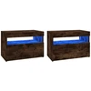 Image de vidaXL Armoires TV 2 pièces avec lampes LED chêne fumé 60x35x40 cm