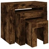 Image de vidaXL Tables basses 3 pcs. Empilables Chêne fumé Bois composite