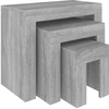 Image de vidaXL Tables d'ensemble 3 pcs. Gris Sonoma Matériau dérivé du bois