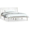 Image de vidaXL Lit en bois massif blanc 135x190 cm