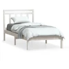 Image de vidaXL Lit en bois massif pin blanc 100x200 cm
