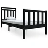 Image de vidaXL Lit en bois massif noir 75x190 cm