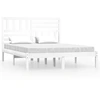 Image de vidaXL Lit en bois massif pin blanc 160x200 cm