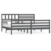 Image de vidaXL Lit en bois massif gris 200x200 cm