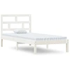 Image de vidaXL Lit en bois massif blanc 90x190 cm