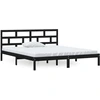 Image de vidaXL Lit en bois massif noir 135x190 cm