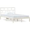 Image de vidaXL Lit en bois massif sans matelas blanc 120x200 cm
