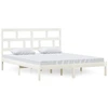 Image de vidaXL Lit en bois massif pin blanc 160x200 cm