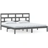 Image de vidaXL Lit en bois massif pin gris 200x200 cm