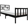 Image de vidaXL Lit en bois massif pin noir 75x190 cm