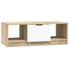 Image de vidaXL Table basse blanche et chêne Sonoma 102x50x36 cm Bois composite