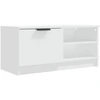 Image de vidaXL Armoire TV blanche 80x35x36,5 cm Bois composite