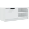 Image de vidaXL Armoire TV blanc brillant 80x35x36,5 cm Bois composite