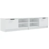 Image de vidaXL Armoires TV 2 pcs. Blanc brillant 80x35x36,5 cm Bois composite