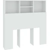 Image de vidaXL Tête de lit avec étagères blanc 100x19x103,5 cm