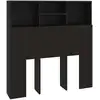 Image de vidaXL Tête de lit avec étagères Noir 100x19x103,5 cm