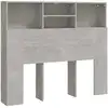 Image de vidaXL Tête de lit avec étagères gris béton 120x19x103,5 cm