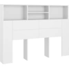 Image de vidaXL Tête de lit avec étagères blanc 140x19x103,5 cm