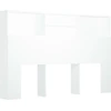 Image de vidaXL Tête de lit avec étagères blanc 160x19x103,5 cm
