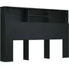 Image de vidaXL Tête de lit avec étagères Noir 160x19x103,5 cm