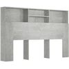 Image de vidaXL Tête de lit avec étagères gris béton 160x19x103,5 cm