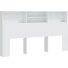 Image de vidaXL Tête de lit avec étagères blanc 180x19x103,5 cm