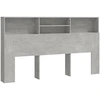 Image de vidaXL Tête de lit avec étagères gris béton 180x19x103,5 cm