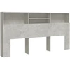 Image de vidaXL Tête de lit avec étagères gris béton 200x19x103,5 cm