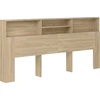 Image de vidaXL Tête de lit avec étagères chêne Sonoma 220x19x103,5 cm
