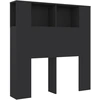 Image de vidaXL Tête de lit avec étagères noir 100x18,5x104,5 cm
