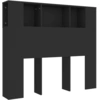 Image de vidaXL Tête de lit avec étagères Noir 120x18,5x104,5 cm