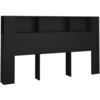 Image de vidaXL Tête de lit avec étagères Noir 180x18,5x104,5 cm