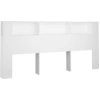 Image de vidaXL Tête de lit avec étagères blanc 220x18,5x104,5 cm