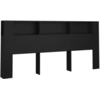 Image de vidaXL Tête de lit avec étagères Noir 220x18,5x104,5 cm