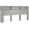 Image de vidaXL Tête de lit avec étagères gris béton 220x18,5x104,5 cm