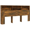 Image de vidaXL Tête de lit avec étagères chêne fumé 200x19x103,5 cm