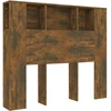 Image de vidaXL Tête de lit avec étagères chêne fumé 120x18,5x104,5 cm
