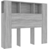 Image de vidaXL Tête de lit avec étagères Gris Sonoma 120x18,5x102,5 cm