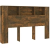 Image de vidaXL Tête de lit avec étagères chêne fumé 160x18,5x104,5 cm