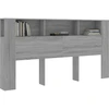 Image de vidaXL Tête de lit avec étagères Gris Sonoma 200x18,5x104,5 cm