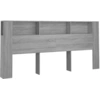 Image de vidaXL Tête de lit avec étagères Gris Sonoma 220x18,5x104,5 cm
