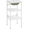 Image de vidaXL Support de lavabo de salle de bain avec lavabo blanc fer