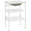 Image de vidaXL Support de lavabo de salle de bain avec lavabo blanc fer