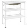 Image de vidaXL Support de lavabo de salle de bain avec lavabo blanc fer